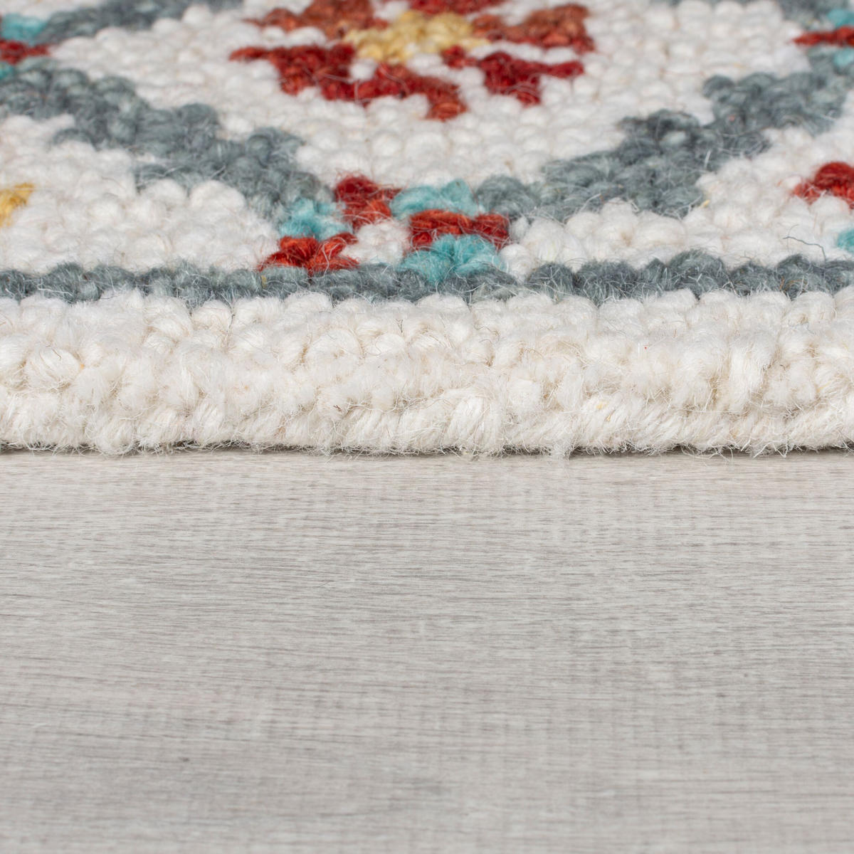 WOLLTEPPICH Orientmuster Floral Suzani, Wohnzimmer Rot-Blau Rechteckig 200x290 - Rot, Textil (200/290cm) - KADIMA DESIGN