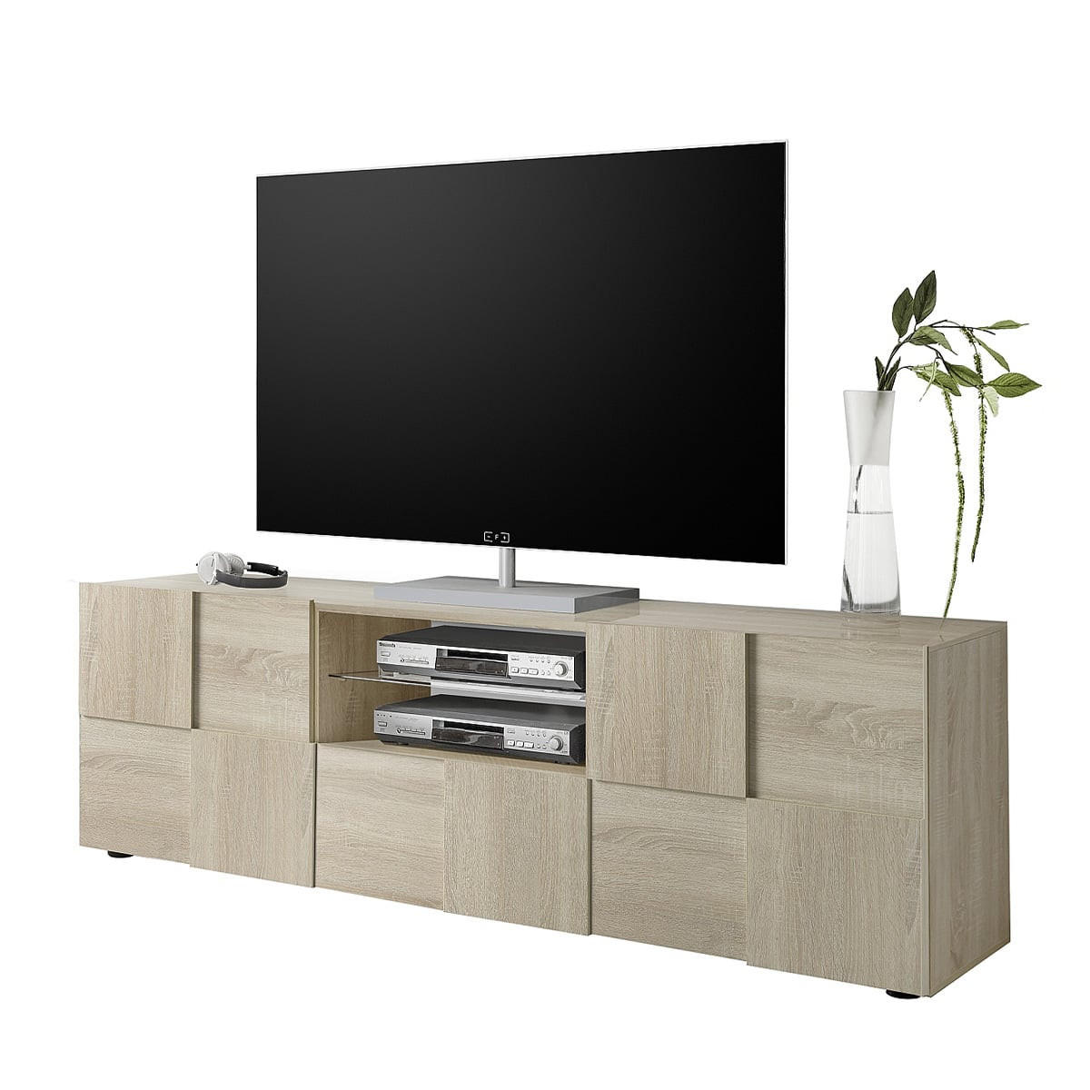 TV-MÖBEL 2 Türen 1 Schublade L181 cm - Dama - Eichefarben, Holzwerkstoff (42/57/44.8cm) - Calicosy