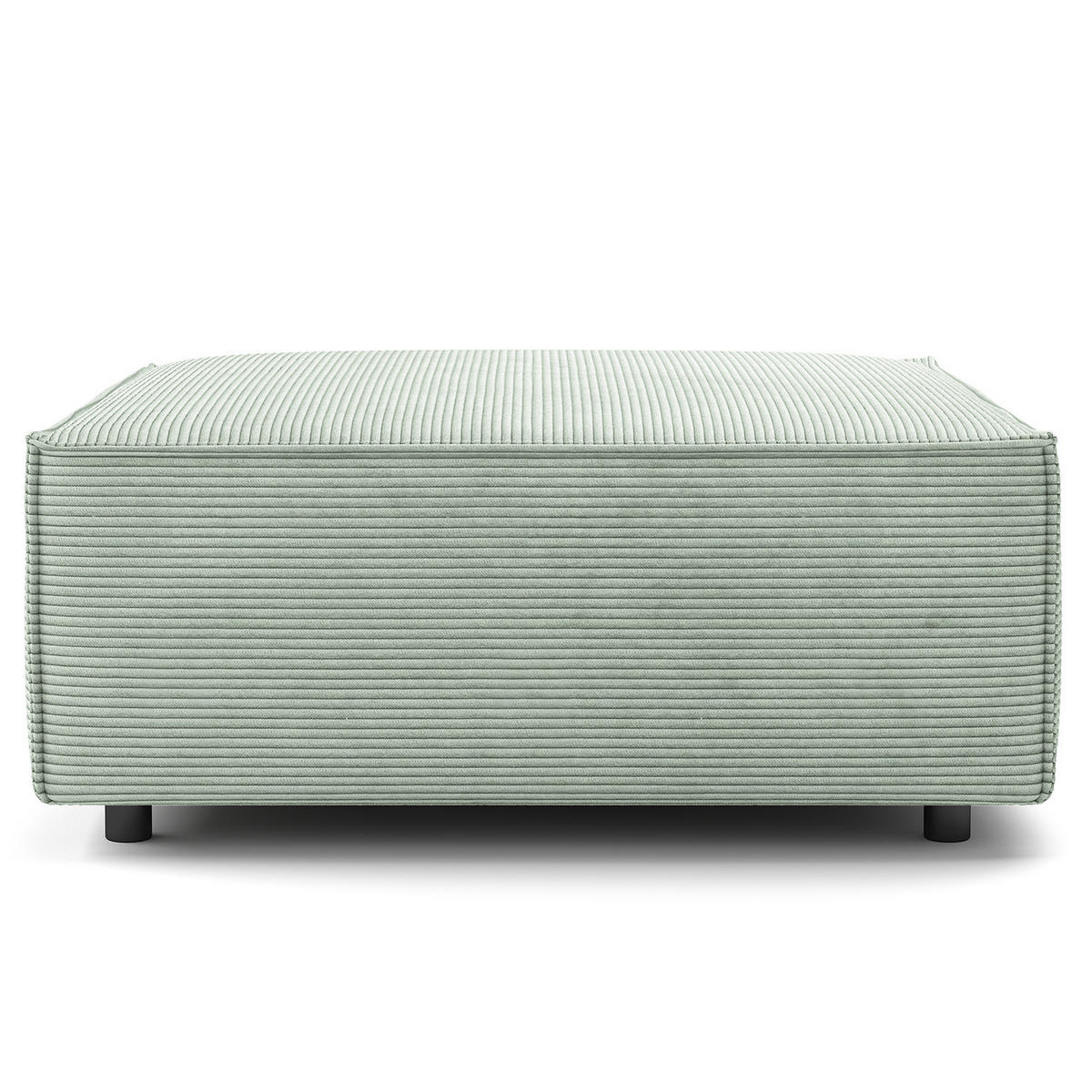 POLSTERHOCKER - Quadratisch - Schwarz/Mintgrün, Kunststoff/Textil (98/40/97cm) - home24