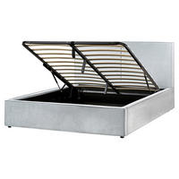 BETT mit Stauraum 160/200 cm Hellblau Moissac - Blau/Schwarz, Textil (160/200cm) - Beliani