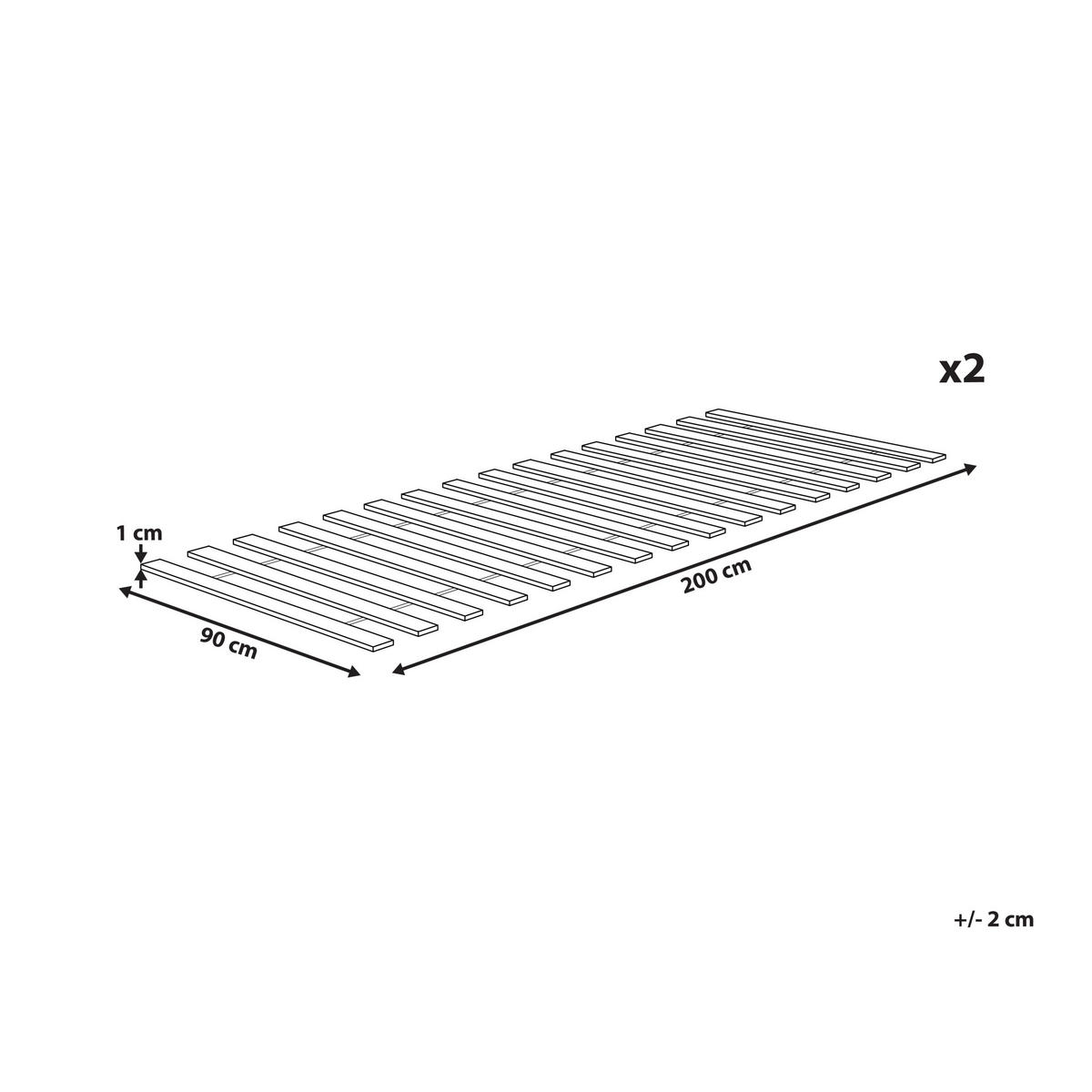 LATTENROST 180/200 cm Blanzac - Hellbraun/Braun, Holzwerkstoff (180/200cm) - Beliani