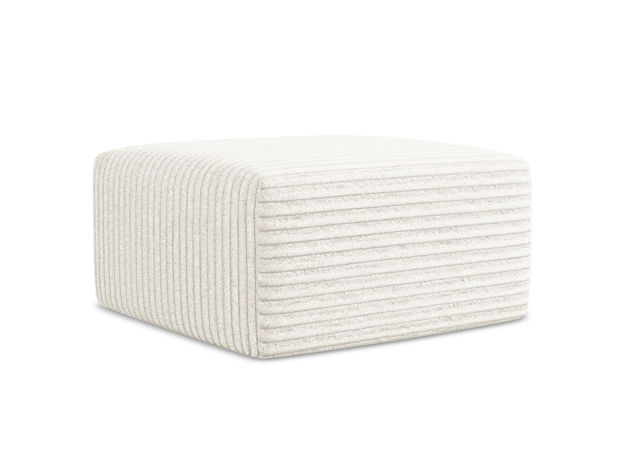 POUF Cord Beige - Creme/Schwarz, Holzwerkstoff/Kunststoff (75/37/75cm) - Makamii