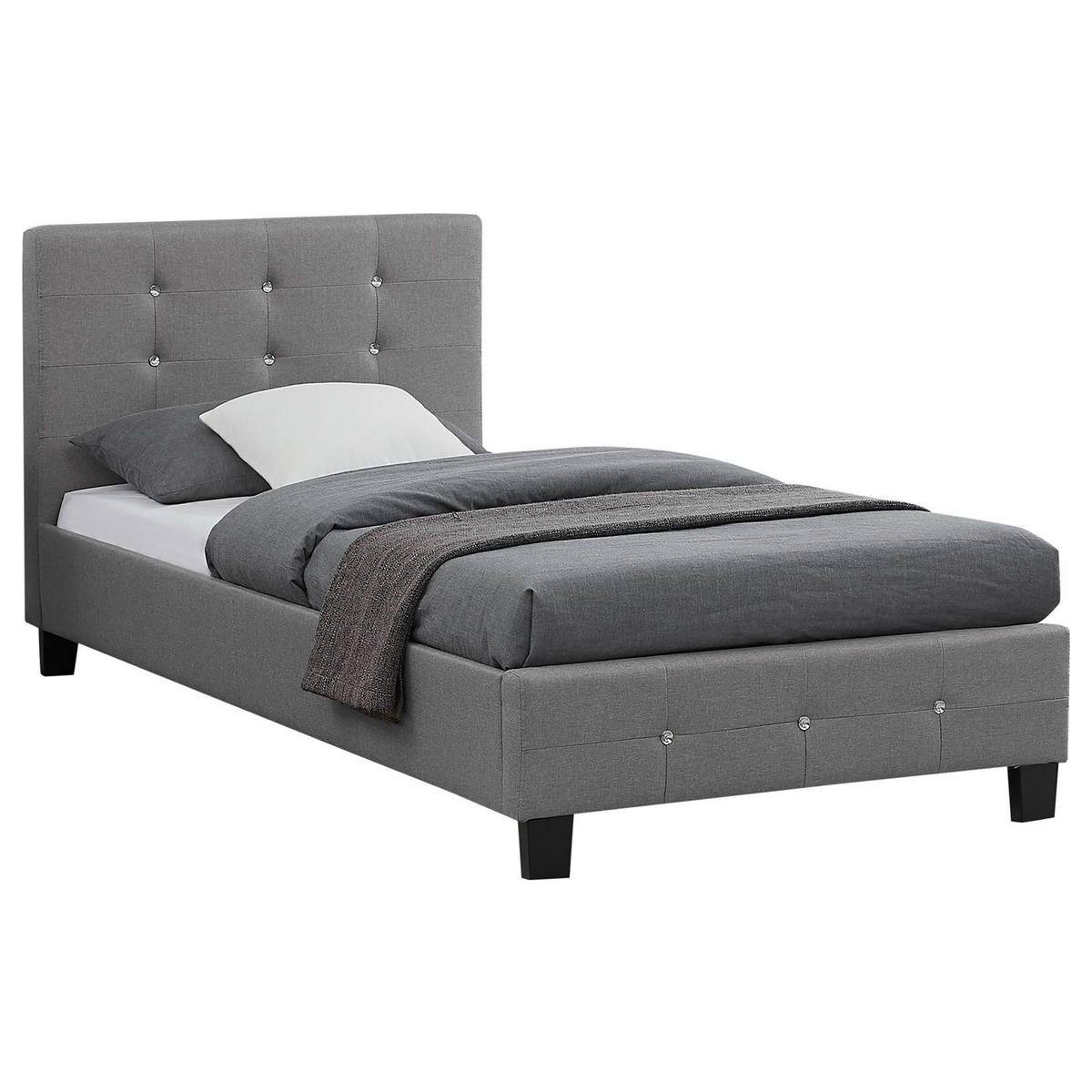 POLSTERBETT DELAWARE 90X200 CM - Grau, Textil (90/200cm) - CARO-Möbel
