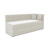 BOXBETT ROBERTO 100/200 in Cord Ecru H4 rechts - Ecru, Holz/Holzwerkstoff (100/200cm) - Deine Möbel 24