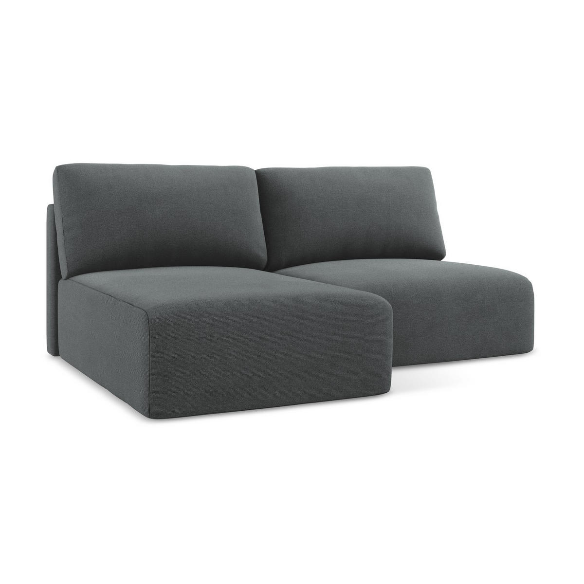 ECKSOFA mit Schlaffunktion links Strukturstoff Stoff Grau - Schwarz/Grau, Kunststoff/Textil (149/210cm) - LaMiaSofa
