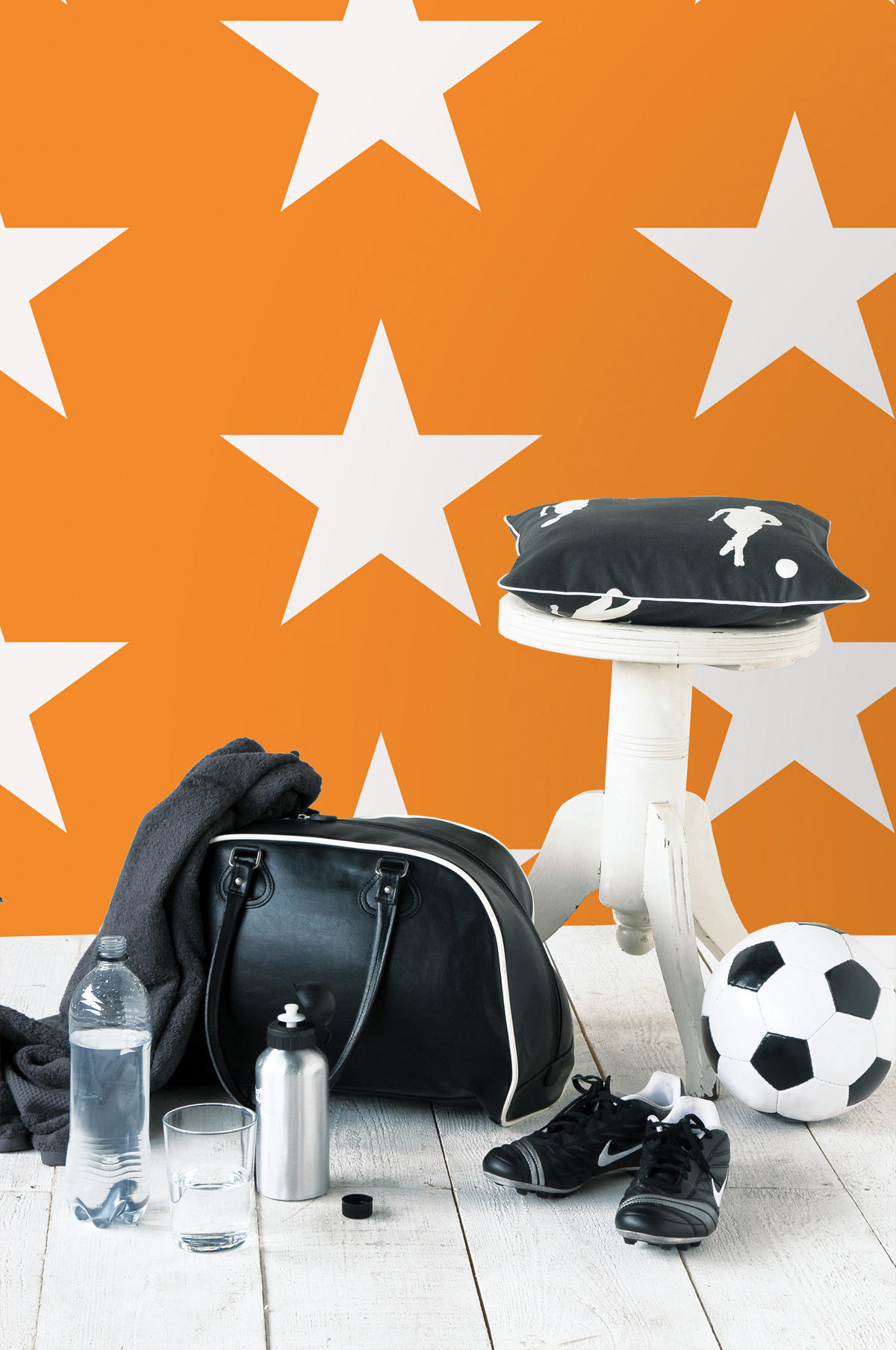 TAPETE Sterne 53 cm x 10.05 m - Orange, Papier (53/0.1cm) - ESTAhome