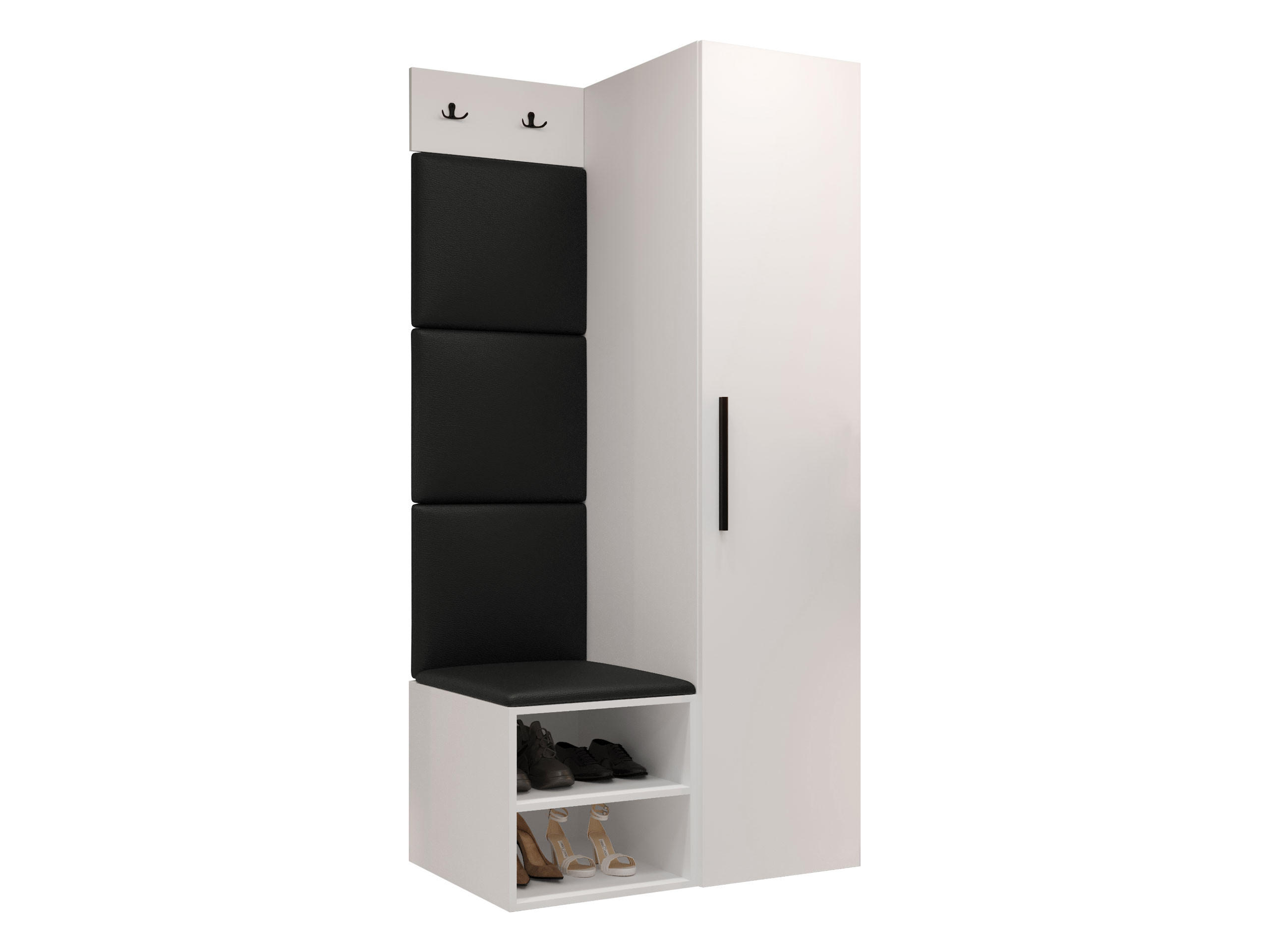 GARDEROBEN-SET Medi III - Schwarz/Weiß, Holzwerkstoff/Kunststoff (40/191/50cm) - MIRJAN24