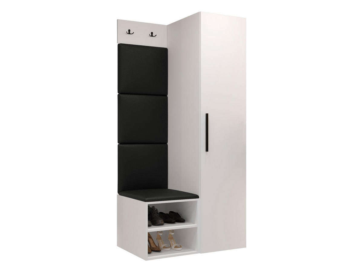 GARDEROBEN-SET Medi III - Schwarz/Weiß, Holzwerkstoff/Kunststoff (40/191/50cm) - MIRJAN24