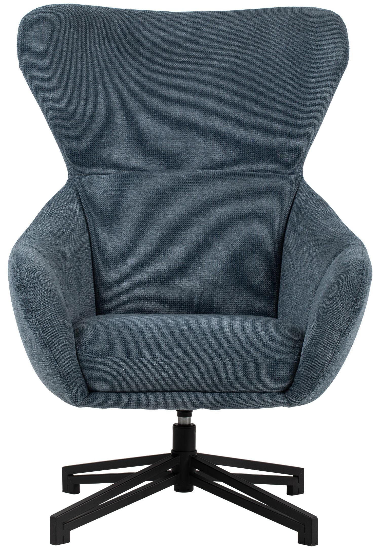 OHRENSESSEL Marconia - drehbar - blau - Blau/Schwarz, Textil/Metall (74/109/80cm) - bene living