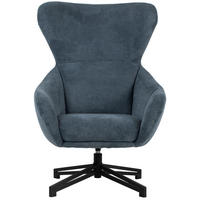 OHRENSESSEL Marconia - drehbar - blau - Blau/Schwarz, Textil/Metall (74/109/80cm) - bene living