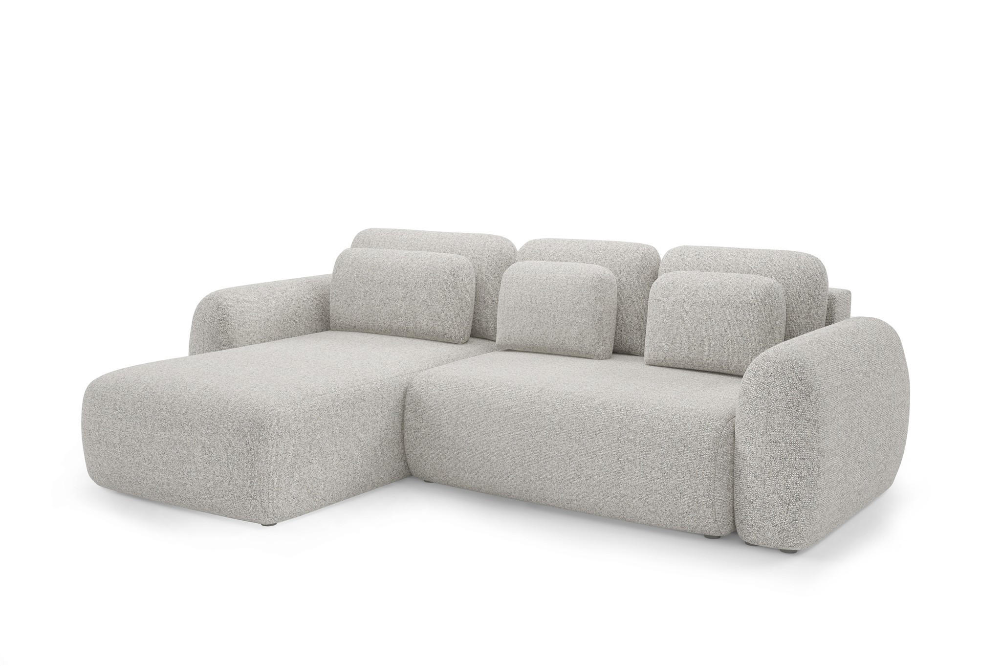 ECKSOFA Gaston Mit Schlaffunktion - Greige, Holzwerkstoff/Textil (304/190cm) - Fun Möbel
