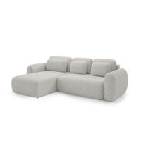 ECKSOFA Gaston Mit Schlaffunktion - Greige, Holzwerkstoff/Textil (304/190cm) - Fun Möbel