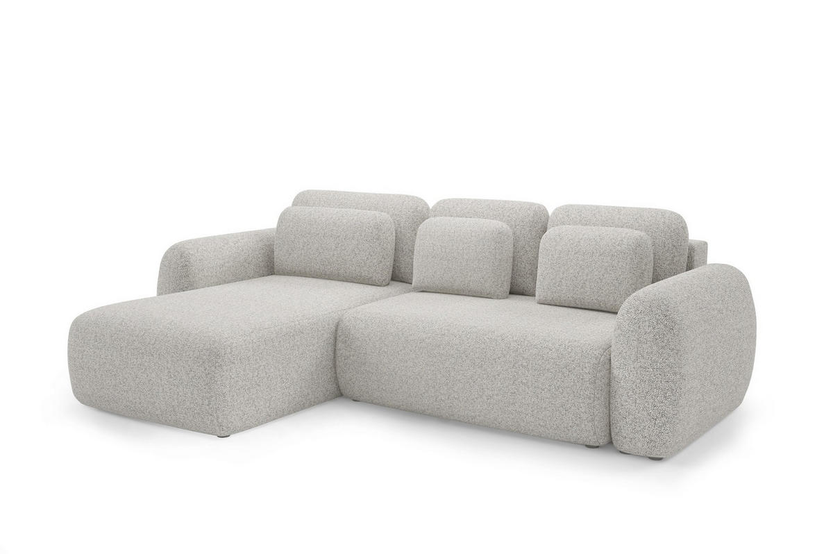 ECKSOFA Gaston Mit Schlaffunktion - Greige, Holzwerkstoff/Textil (304/190cm) - Fun Möbel
