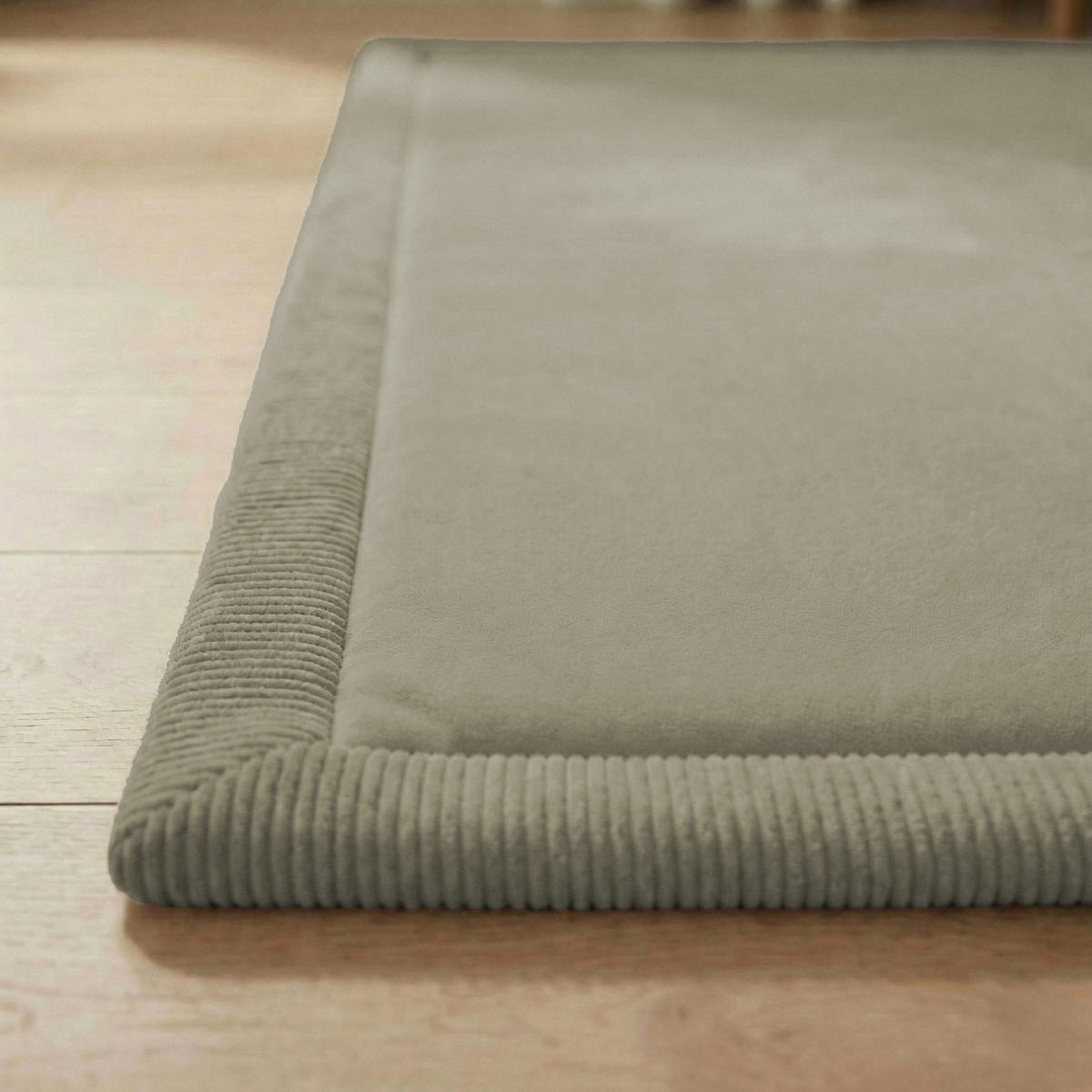 KRABBELTEPPICH samtweich & kuschelig - Schilfgrün 200x200cm - Grün, Textil (150/100cm) - Sanosoft