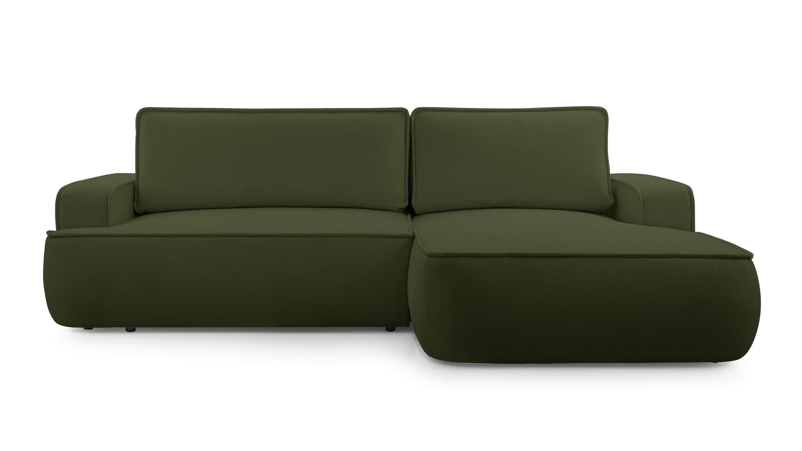 ECKSOFA L Form Ablia Dunkelgrün 267/168/87 cm mit Schlaffunktion R - Schwarz/Grün, Kunststoff/Textil (267/168cm) - AX Living