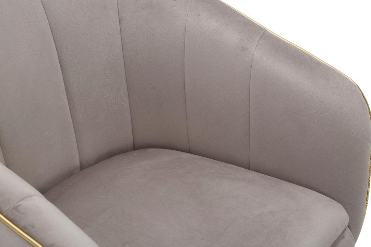 SESSEL Paris Grigia, grau, schwarz und goldfarben, Polyester, Kiefernholz und Metall, 62 x 58 x 78 cm - Goldfarben/Schwarz, Holz/Kunststoff (62/78/58cm) - Mauro Ferretti