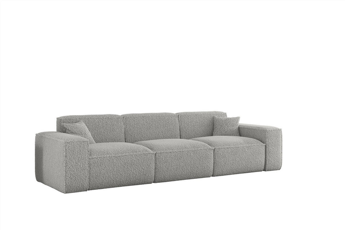 SOFA 3-sitzer Celes Premium In Sven - Hellgrau, Holzwerkstoff/Textil (218/73/90cm) - Fun Möbel