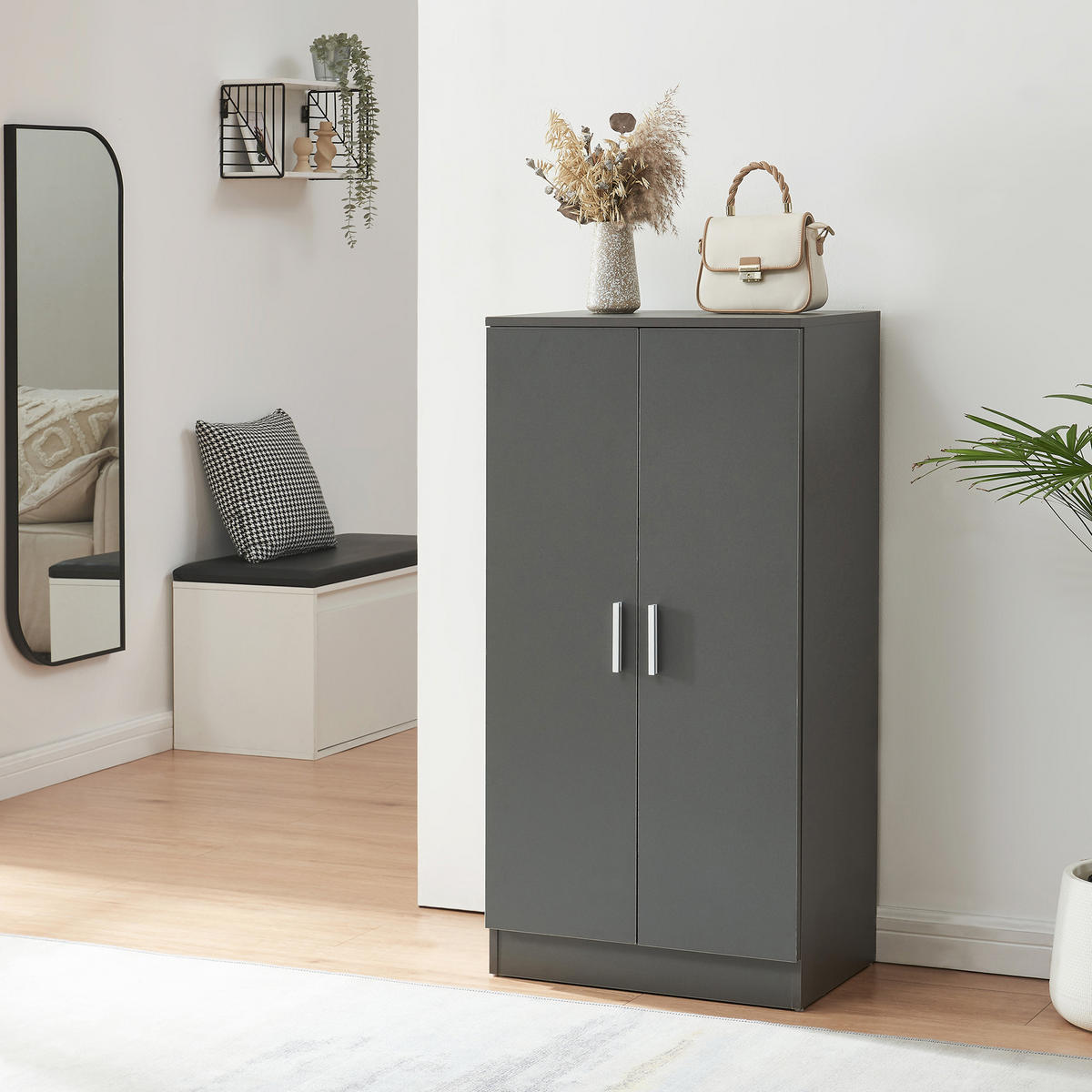 SCHUHSCHRANK Notribontaa - Anthrazit, Holzwerkstoff (55/108/35cm)