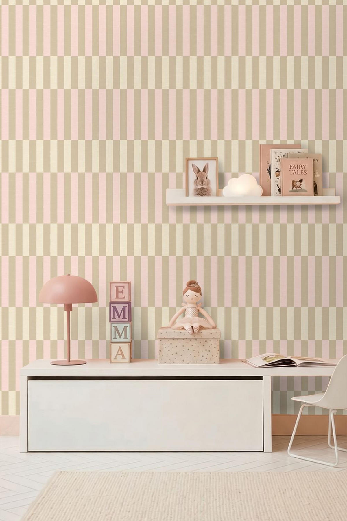 TAPETE Leinenoptik-Streifen 50 x 900 cm - Beige, Papier (50/900cm) - ESTAhome