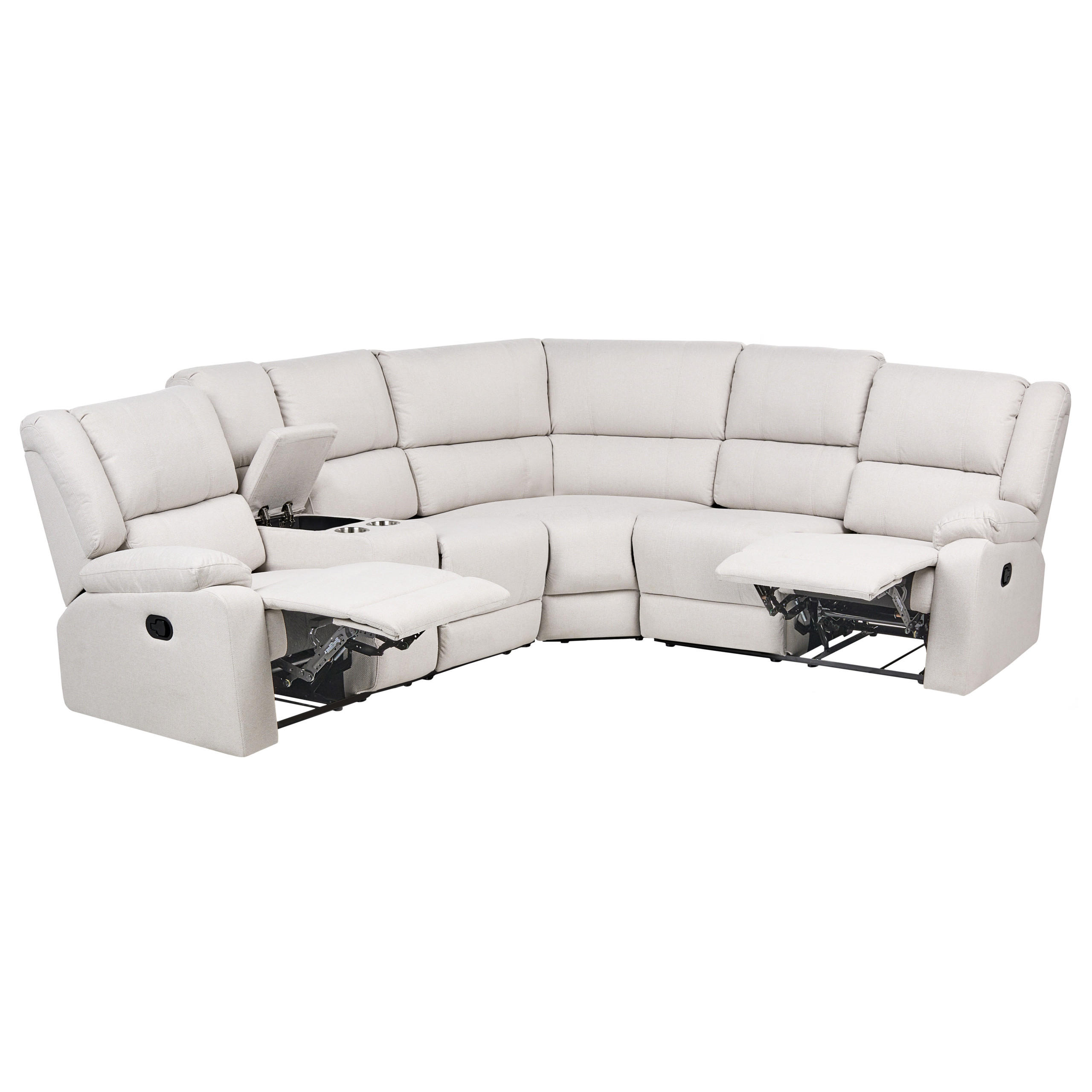 Beliani Ecksofa Creme 229x196 cm