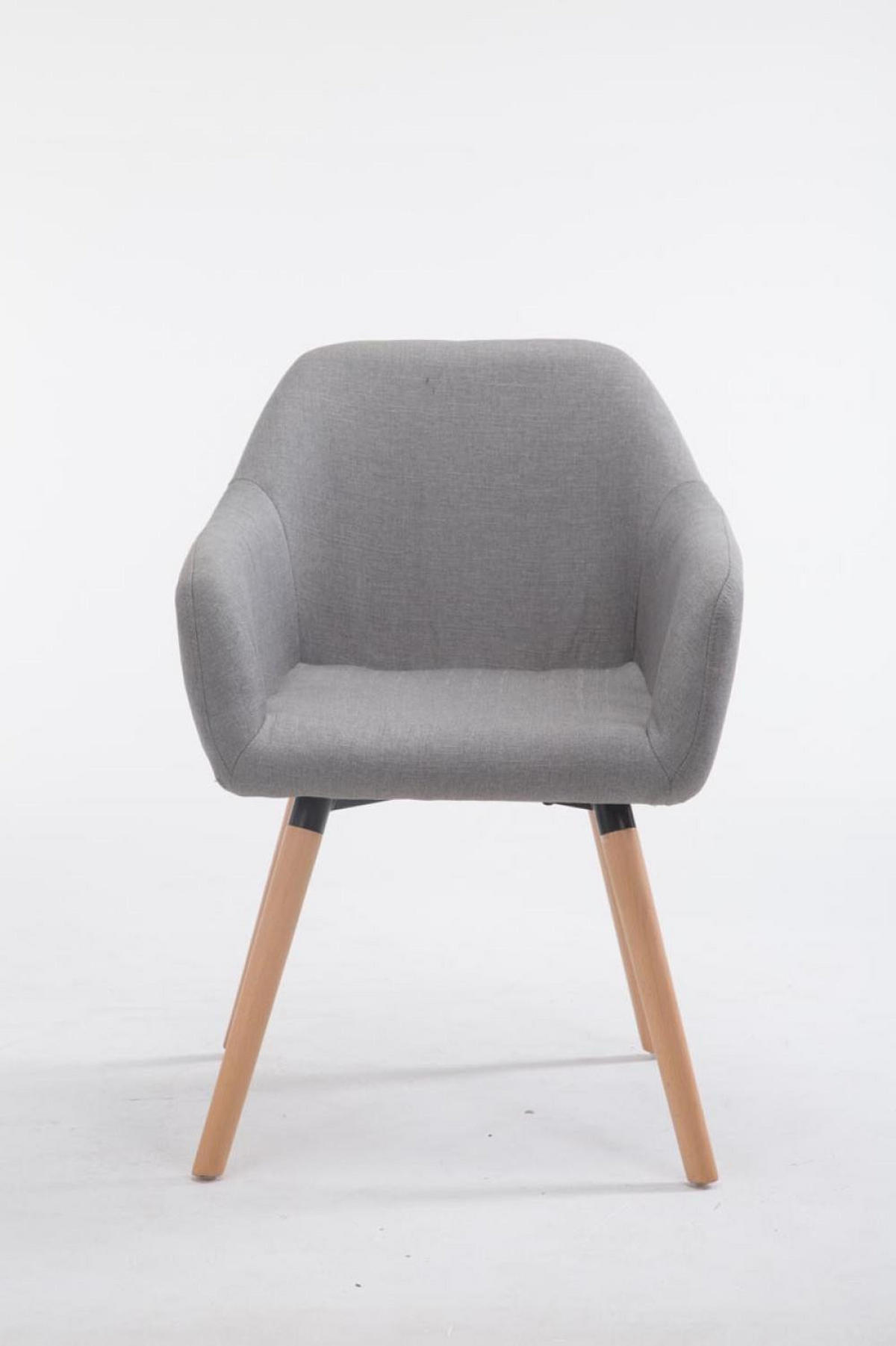 ESSZIMMERSTUHL Stoff grau - Eukalyptusholzfarben/Grau, Holz/Textil (56/79.5/57.5cm) - CLP