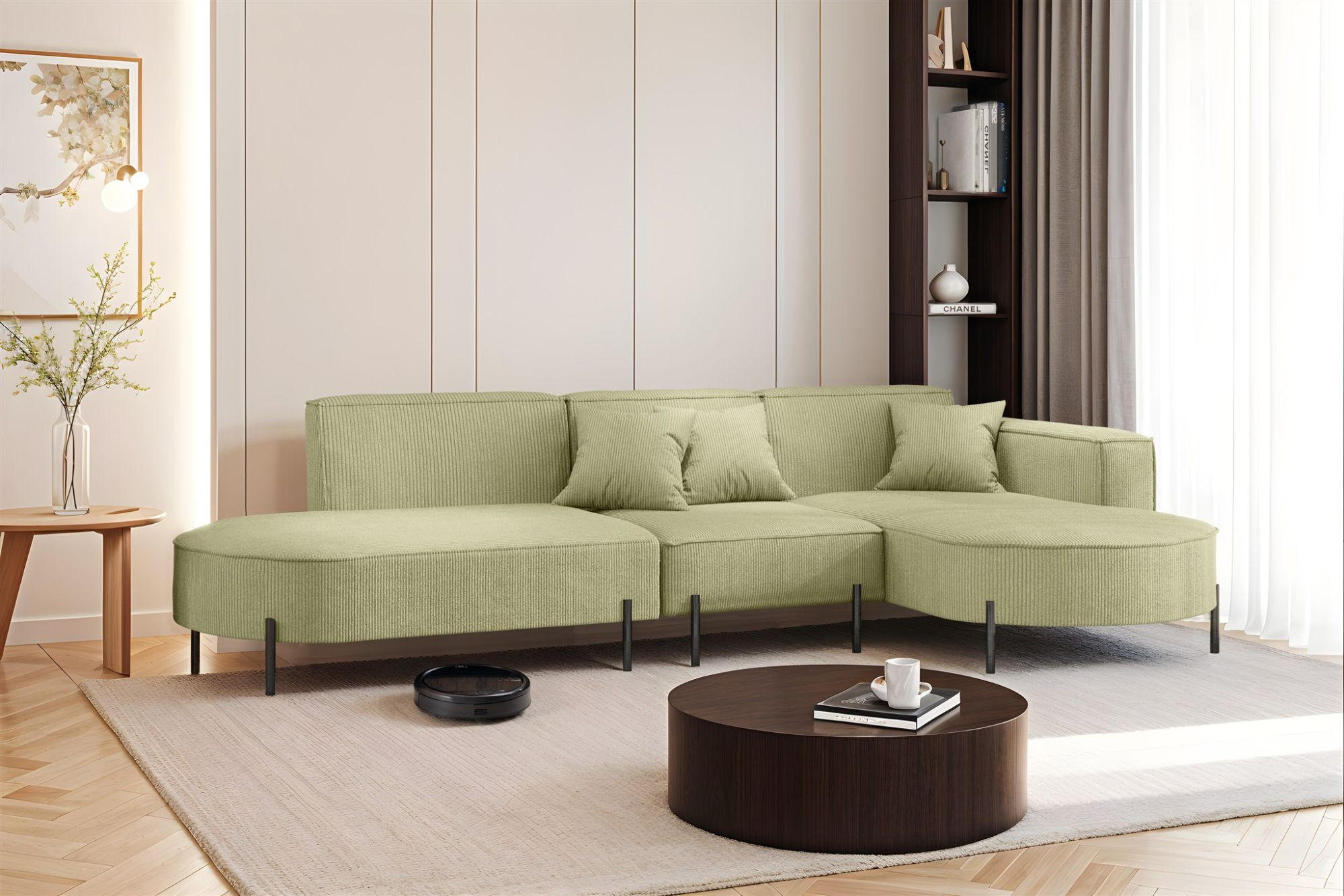 ECKSOFA Valencia - Opal, Holzwerkstoff/Textil (321/165cm) - Fun Möbel