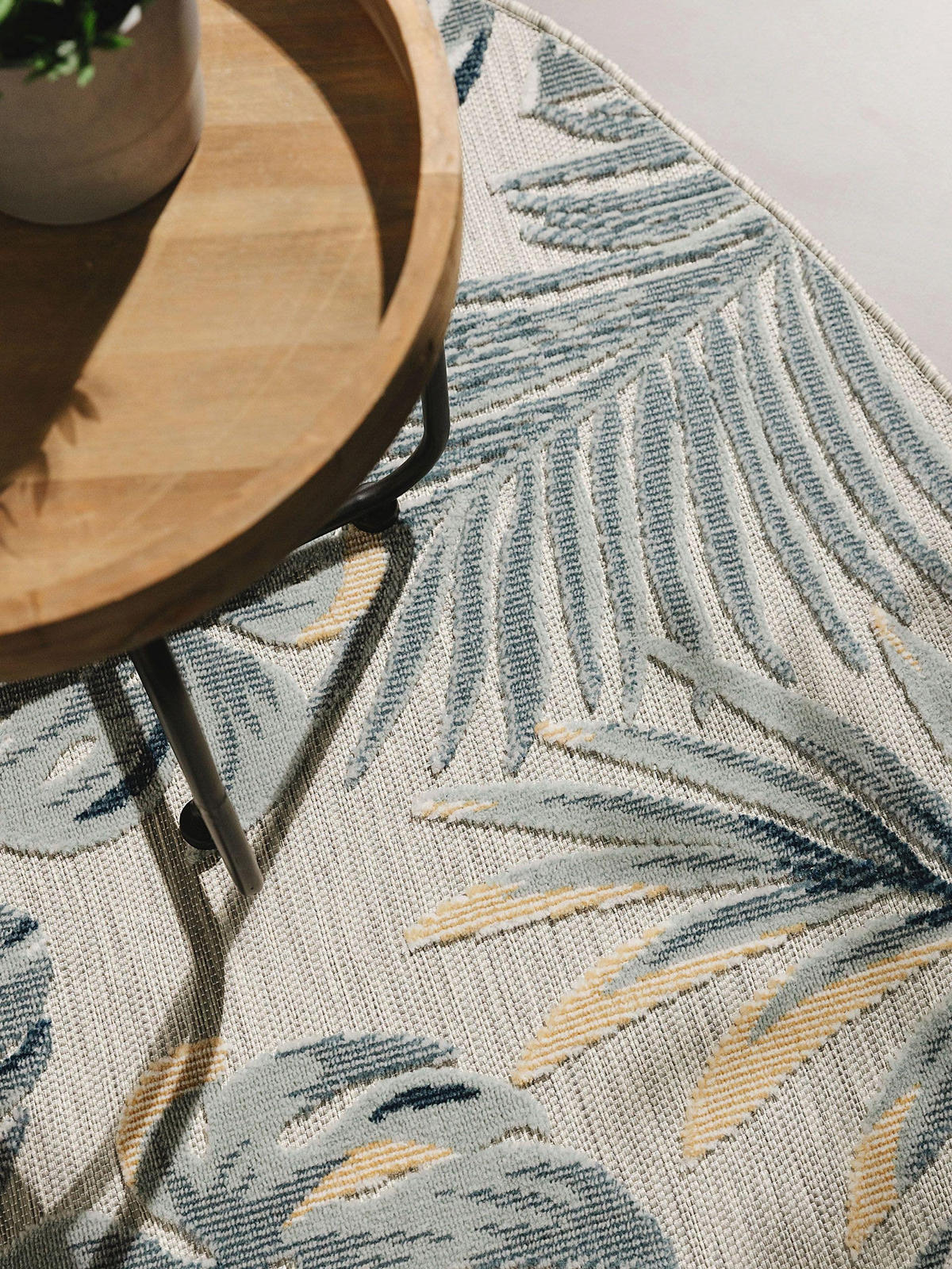 OUTDOORTEPPICH Flora Multicolor ø 320 cm rund - Blau/Creme, Kunststoff (320/320cm) - benuta