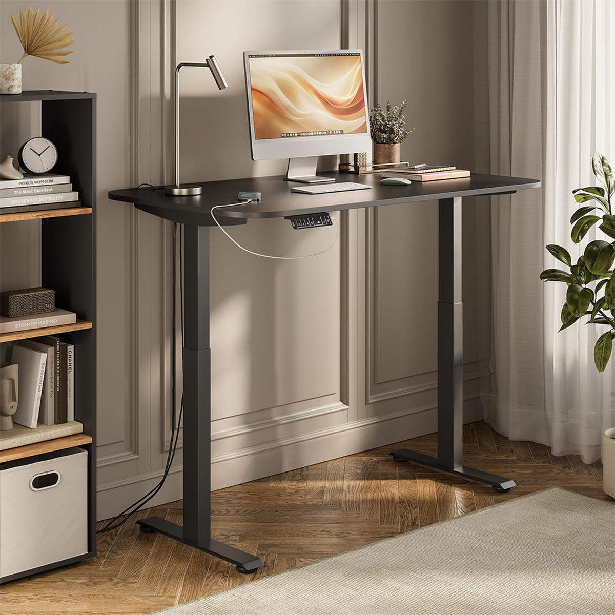 PSACÍ STŮL Elevate Černá/Antracitová - černá/antracitová, kompozitní dřevo (80/140/120cm) - Vicco