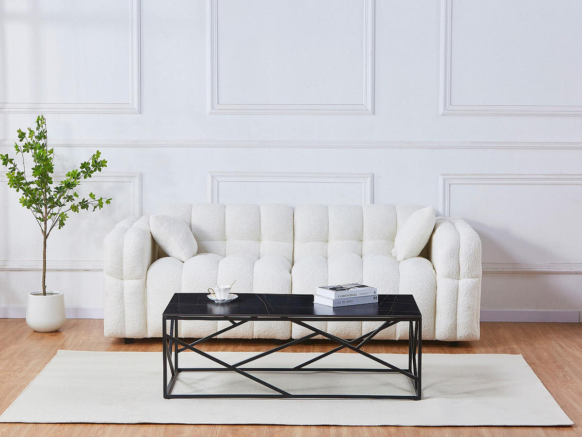 COUCHTTISCH nicht ausziehbar - 120 cmcm x 60 cmcm - Keramik - Schwarz - MELRONE - Schwarz, Keramik (60/120/40.5cm) - Vente-Unique