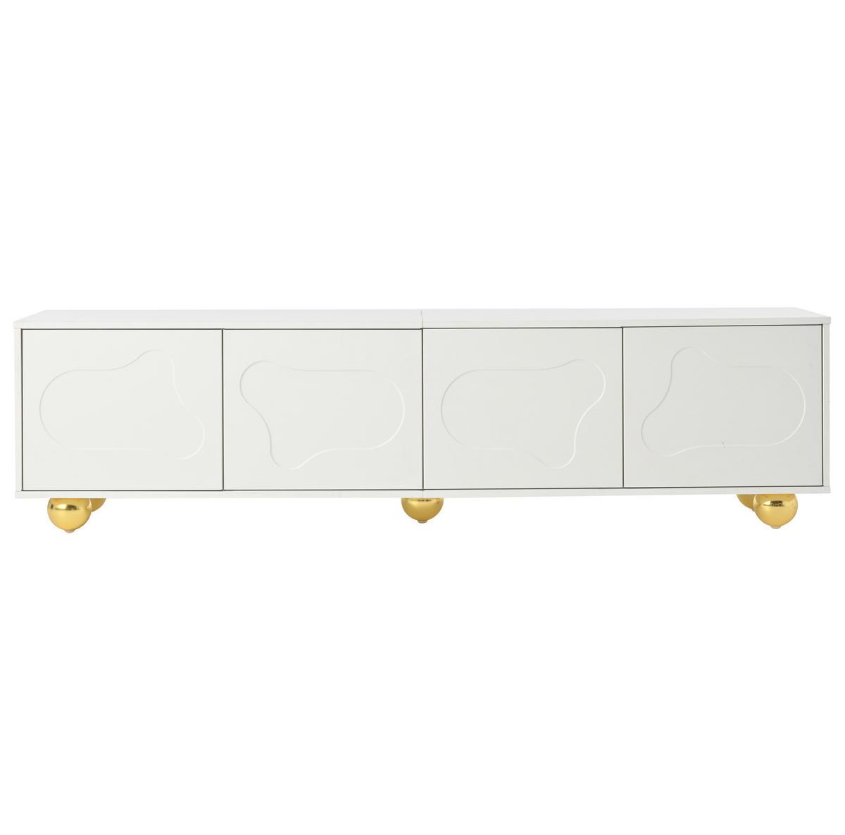 TV-LOWBOARD 180/40/45 cm mit 4 Türen, Wolkenfront und 5 Standbeinen, Weiß - Weiß, Holzwerkstoff (180/45/40cm) - Redom