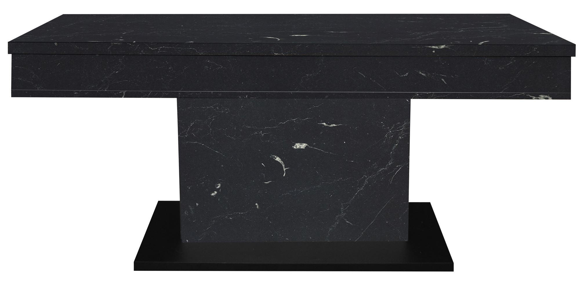 COUCHTISCH Höhenverstellbar Else 1 110x59x60 Holz Keramikoptik Schwarz - Schwarz, Holzwerkstoff (110/60/59cm) - 58aufmkessel