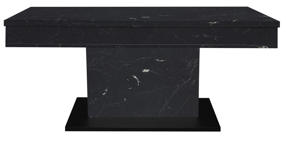 COUCHTISCH Höhenverstellbar Else 1 110x59x60 Holz Keramikoptik Schwarz - Schwarz, Holzwerkstoff (110/60/59cm) - 58aufmkessel