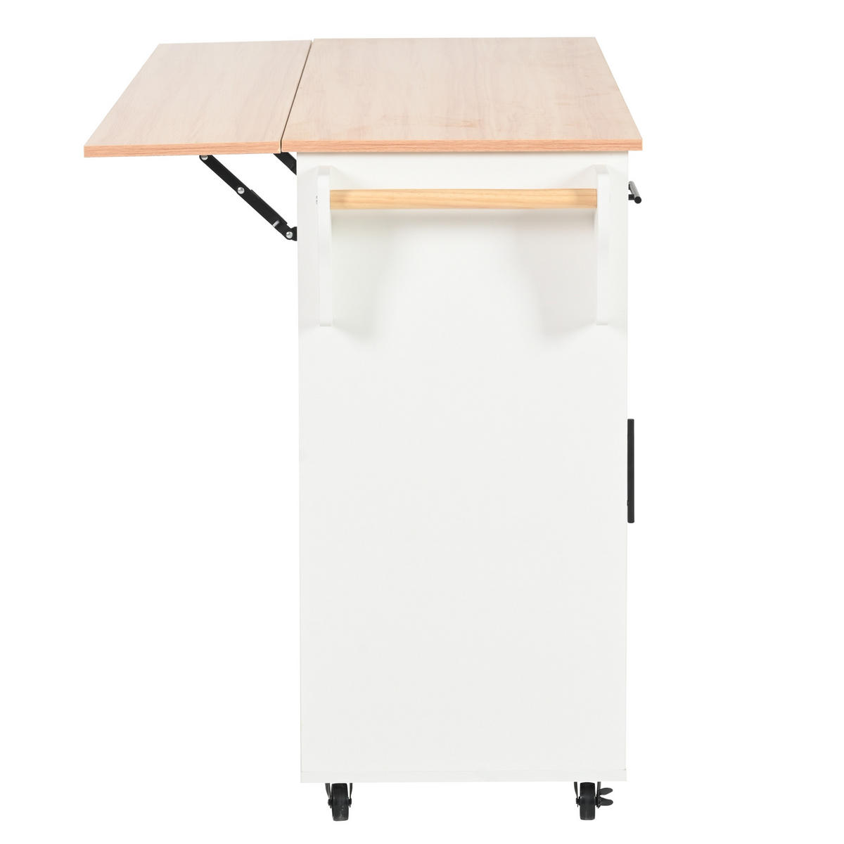 KÜCHENINSEL DE-41356 139/46-71/91,5 cm, klappbare Arbeitsplatte Weiß - Weiß, Holzwerkstoff (139/91.5/46cm) - ComfortXL