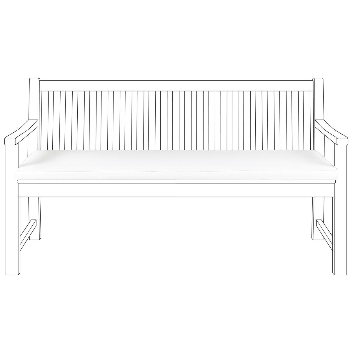 SITZBANKPOLSTER KISSEN Weiß Vivara - Weiß, Textil (152/5/54cm) - Beliani
