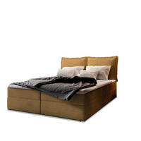 BOXBETT LENTE 140x200 cm mit Matratze und Topper - Gelb - Gelb, Holz (140/200cm) - MASSENO