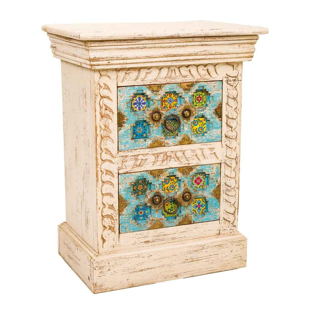 NACHTTISCH aus Holz, beige, 45x30x59cm - Multicolor, Holz (45/59/30cm) - Wanderlust