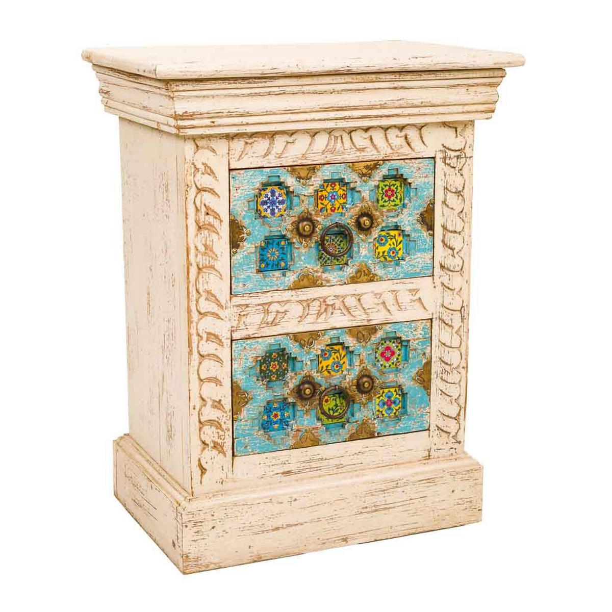 NACHTTISCH aus Holz, beige, 45x30x59cm - Multicolor, Holz (45/59/30cm) - Wanderlust