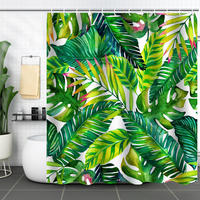 DUSCHVORHANG nautisch Fischgrätmuster und Anker wasserdicht schimmelresistent Polyester Badezimmer - Grün, Textil (180/200cm) - MCBOSON