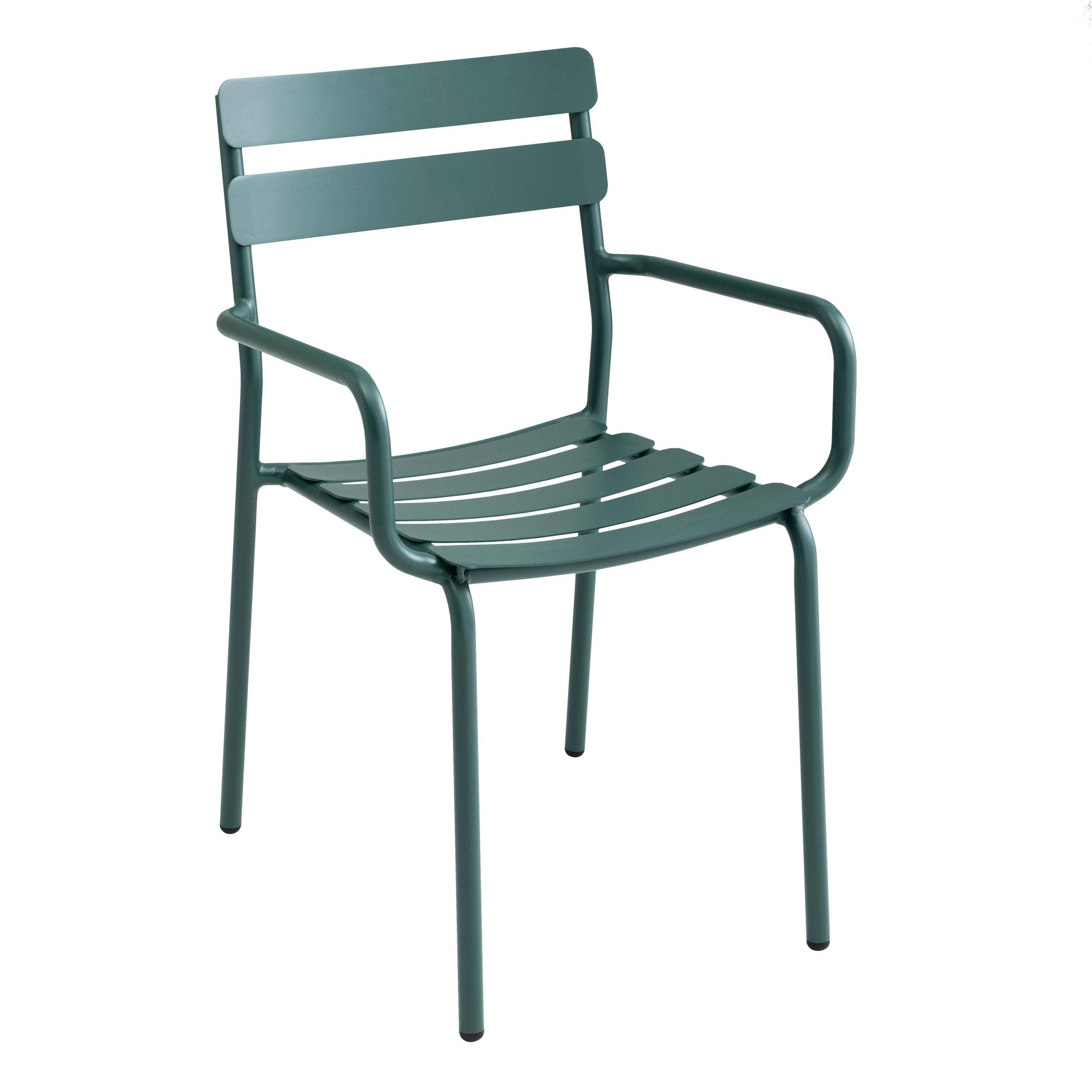 GARTENSTUHL aus Aluminium, Dunkelgrün - Grün, Metall (46/84/55cm) - Oviala