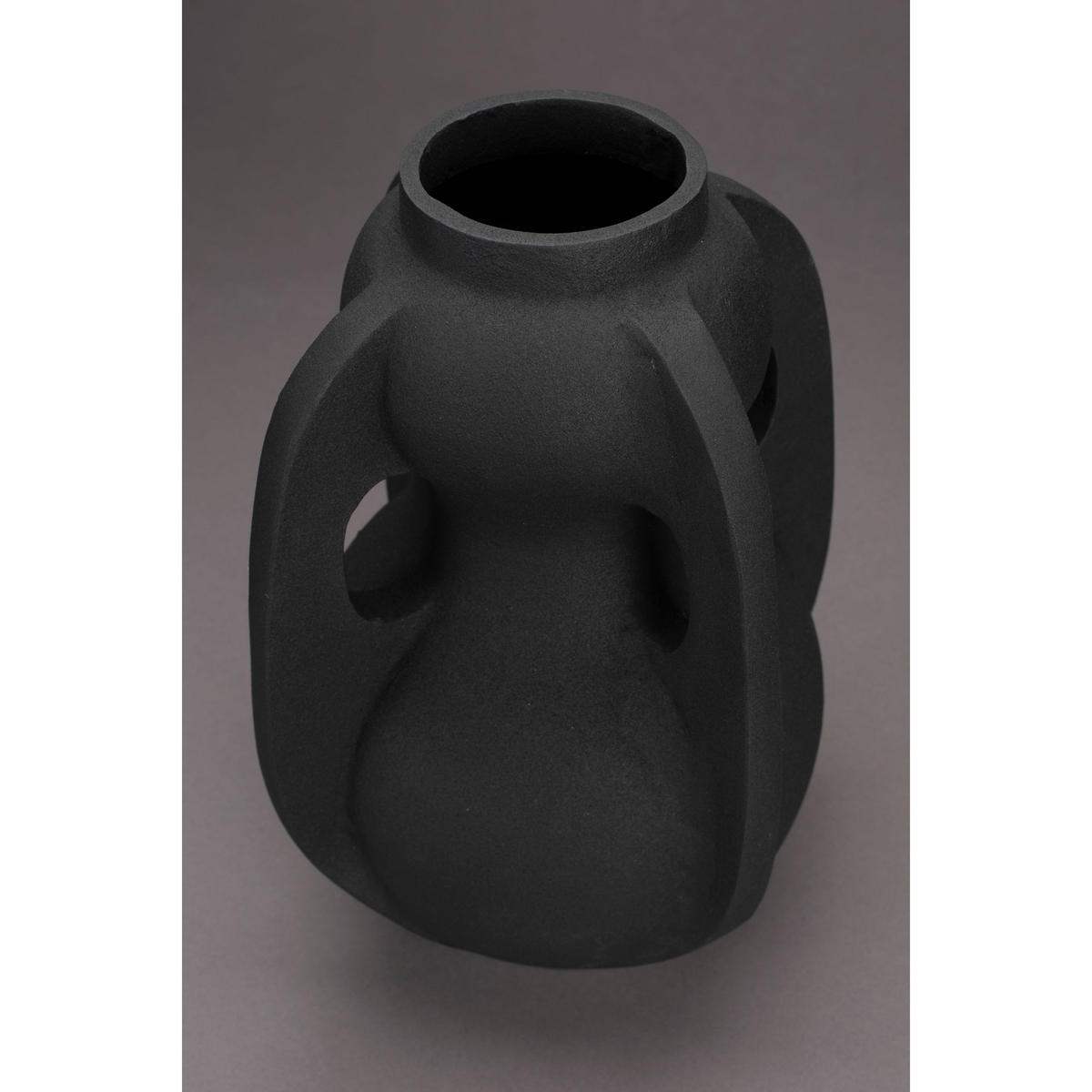 VASE Thiago L SChwarz - Schwarz, Metall (38cm) - Dutchbone