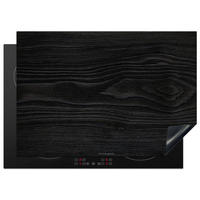HERDABDECKPLATTE Schwarz - Holzoptik 75x52 cm - Schwarz, Kunststoff (75/0.2/52cm) - MuchoWow