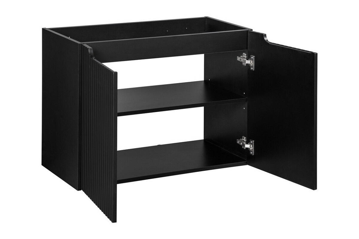 WASCHTISCHUNTERSCHRANK 80 cm 2Teile - Nova Black N BM120 in Schwarz/ Evoke Eiche - Schwarz/Eiche Artisan, Holz (80/57/40cm)