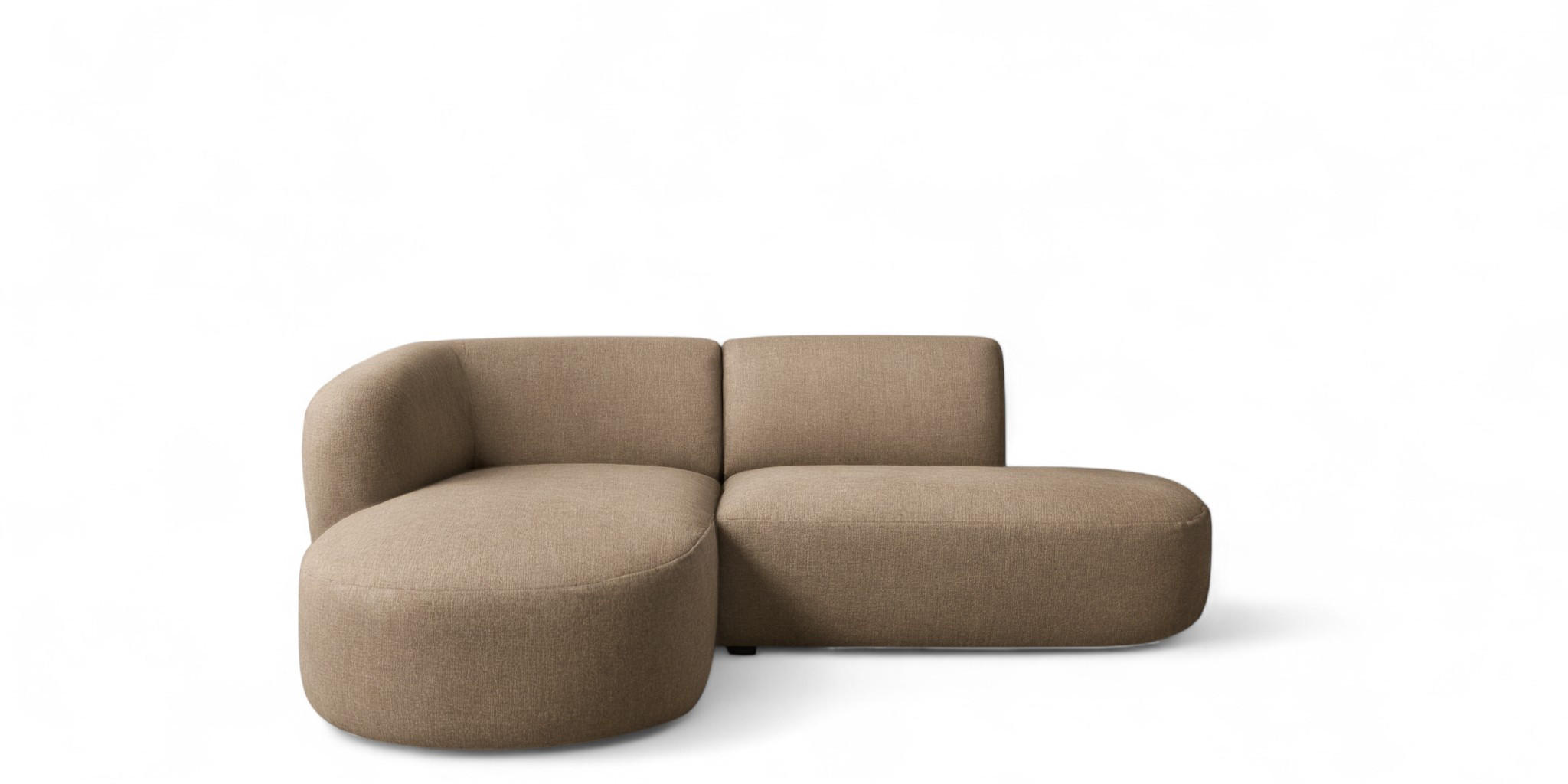 ECKSOFA Babette - Hellbraun, Holzwerkstoff/Textil (188/242cm) - Fun Möbel