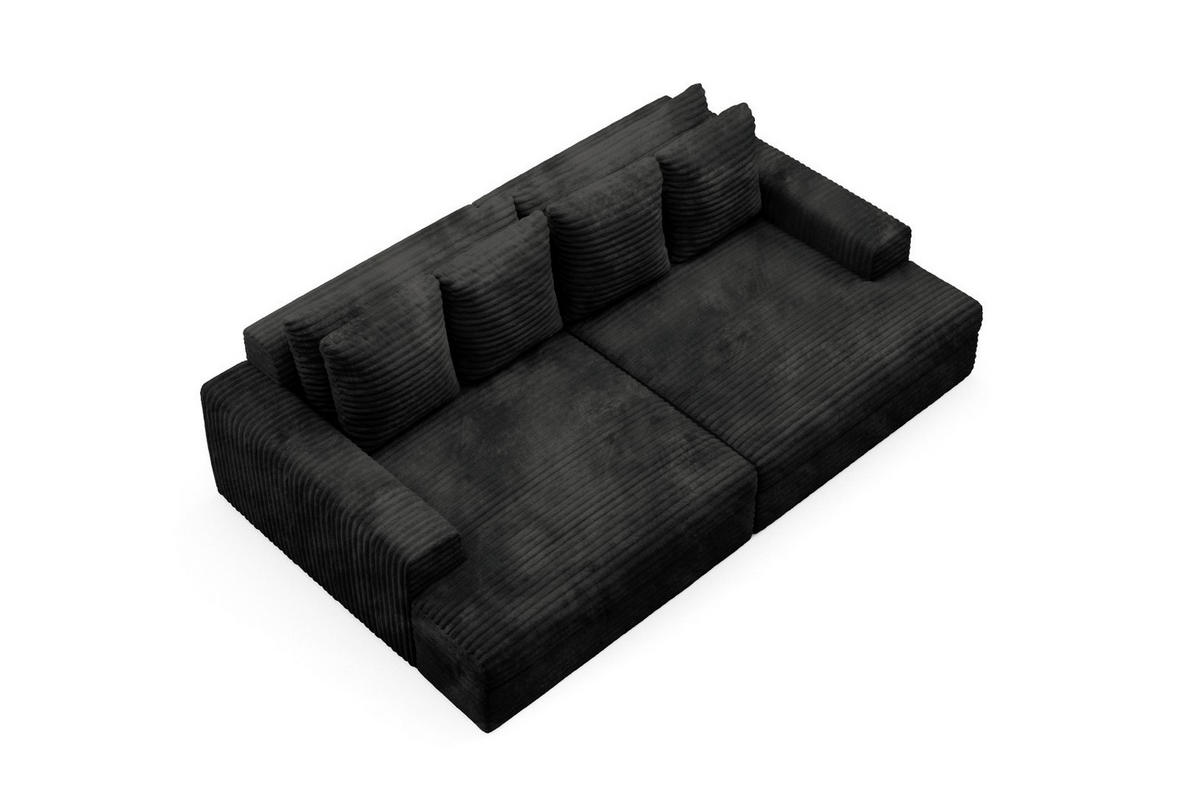 SCHLAFSOFA Premium Extra Komfort Schwarz - Schwarz, Holz/Holzwerkstoff (272/42/167cm) - Furnisell