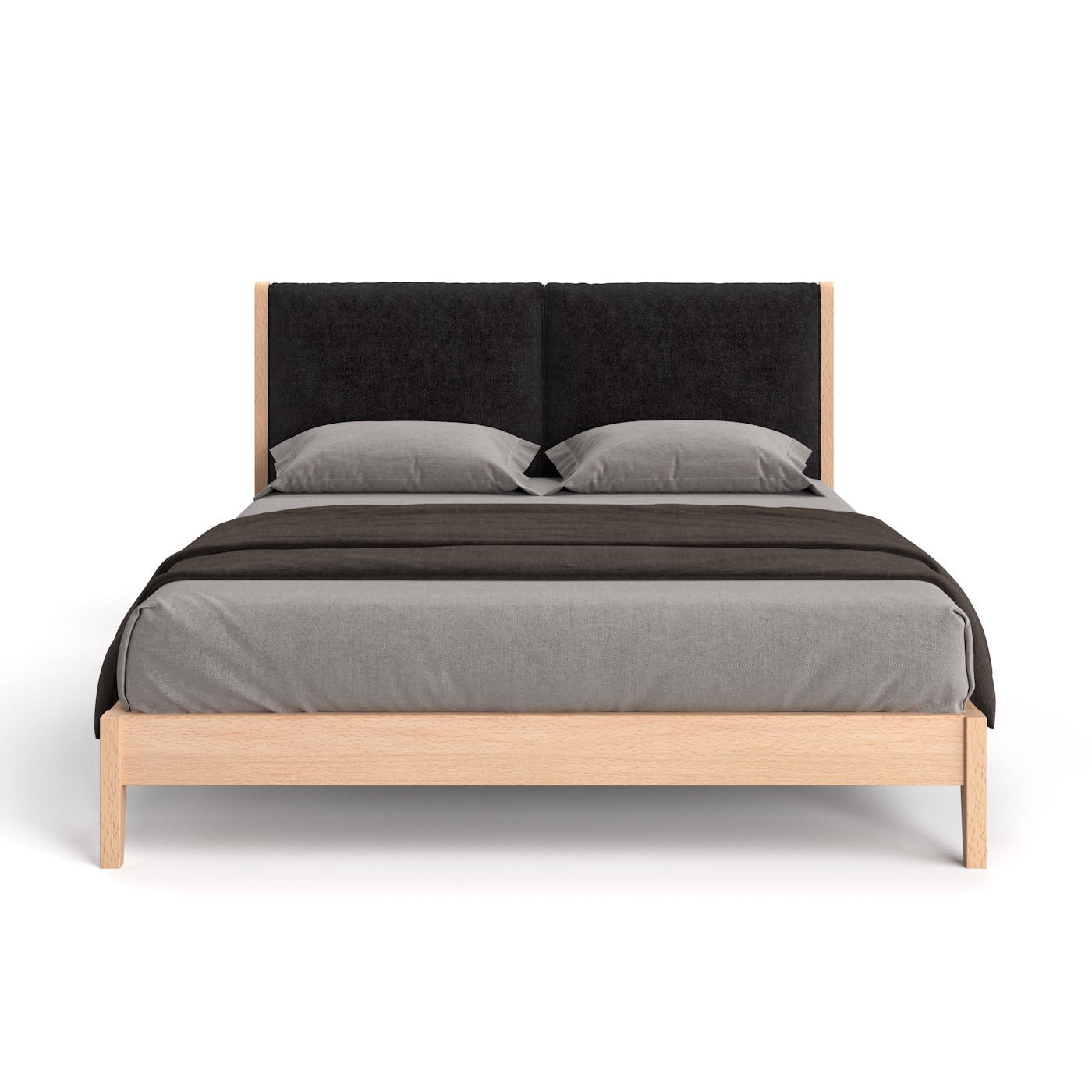 MASSIVHOLZBETT Vena aus Buche 200x220 cm, Storm 99 - Buchefarben/Schwarz, Holz (200/220cm) - Danzz