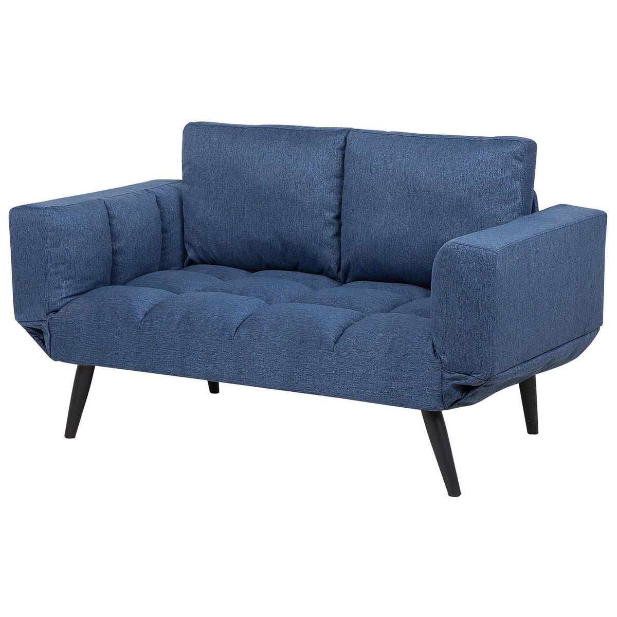 2-SITZER-SCHLAFSOFA Polsterbezug Marineblau Brekke - Hellblau, Textil (183/90/75cm) - Beliani