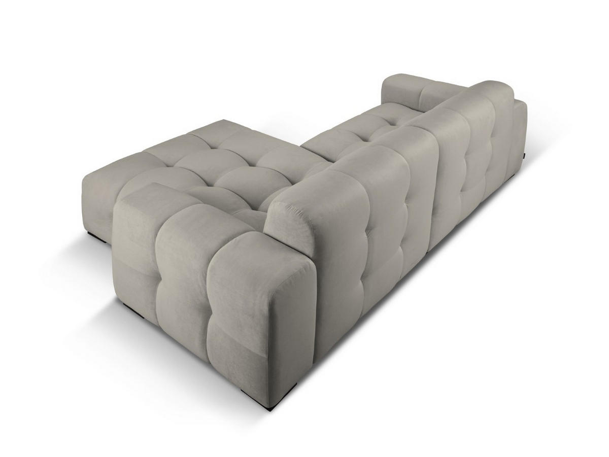 ECKSOFA rechts Kendal aus Samt dunkelgrau 4 Sitzplätze - Dunkelgrau, Textil (173/256cm) - Micadoni