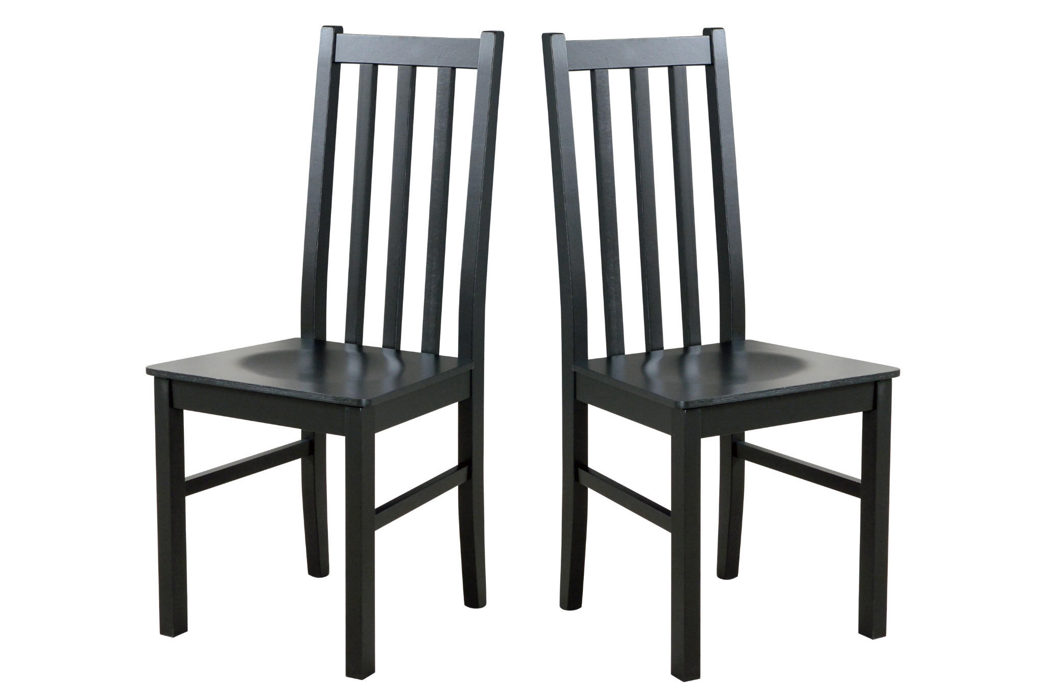 STUHL 2er Set BOS 10 D, schwarz - Schwarz, Holz (43/94/40cm) - Leaf Design