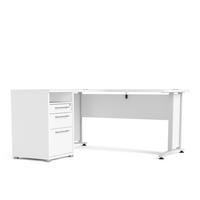 ECKSCHREIBTISCH Weiß - Beige, Holzwerkstoff (151/159/75cm) - ebuy24