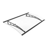 VORDACH Aluminium geschwungen - Schwarz - 120x90 cm - NEONA - Schwarz, Kunststoff (150/15/90cm) - Vente-Unique